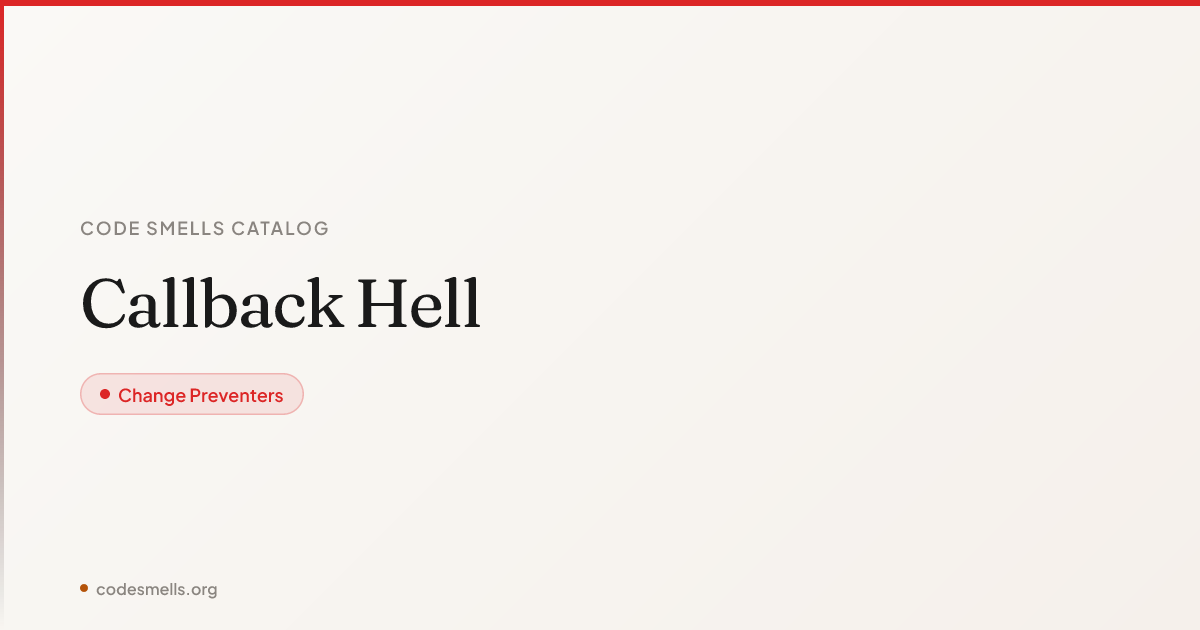 Callback Hell — Code Smells Catalog