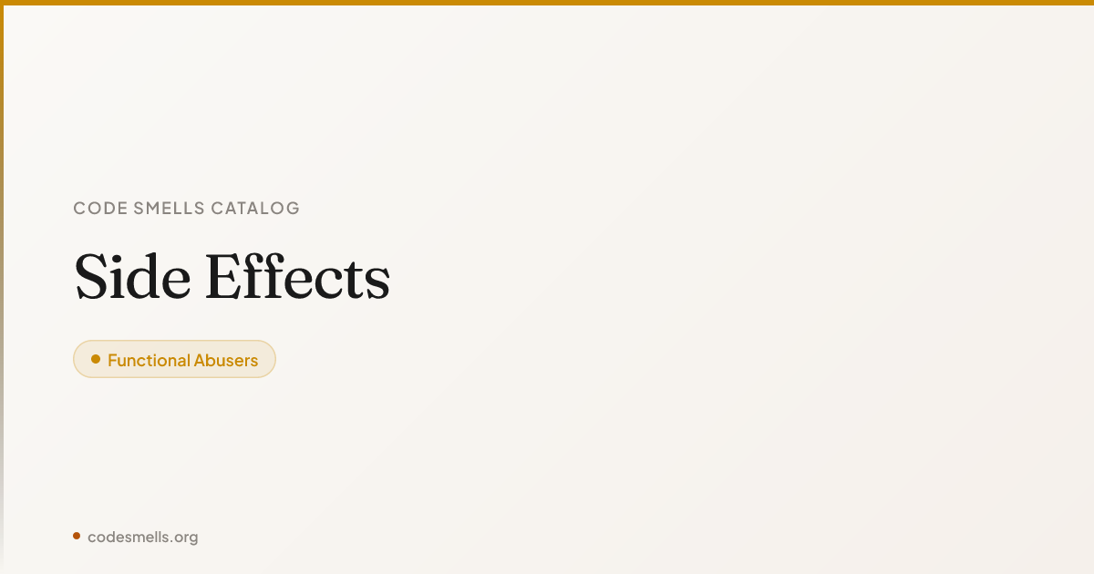 Side Code Names Side Effects — Code Smells Catalog
